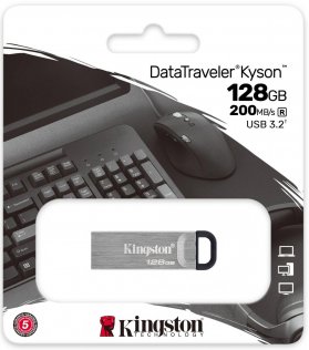 Флешка USB Kingston DT Kyson 128GB Silver/Black (DTKN/128GB)