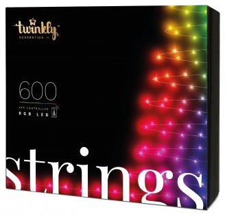 Гірлянда Twinkly Smart LED Strings RGB 600, Gen II, IP44, довжина 48м, кабель чорний