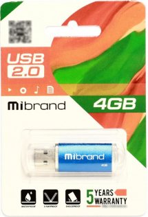 Флешка USB Mibrand Cougar 4GB Blue (MI2.0/CU4P1U)