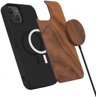 Чохол Woodcessories for Apple iPhone 13 Mini - Bumper Case Walnut MagSafe Wood (eco527)