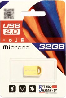 Флешка USB Mibrand Lynx 32GB Gold (MI2.0/LY32M2G)