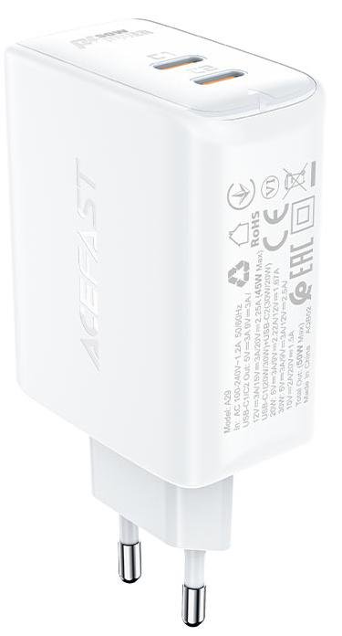 Зарядний пристрій Acefast A29 GaN PD50W White (AFA29W)