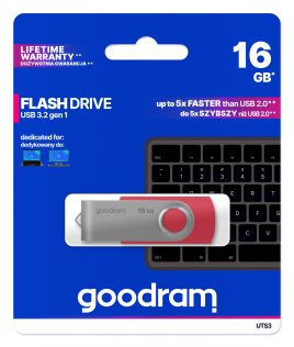 Флешка USB GOODRAM Twister 16GB Red (UTS3-0160R0R11)