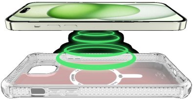 Чохол iTSkins for iPhone 15 HYBRID R Iridescent with MagSafe pink (P5N-HMAUM-IRPK)