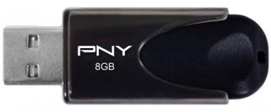 Флешка PNY Attache 4 8 ГБ (FD8GBATT4-EF) чорна