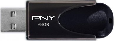 Флешка USB PNY Attache 4 64 ГБ (FD64GATT4-EF) чорна