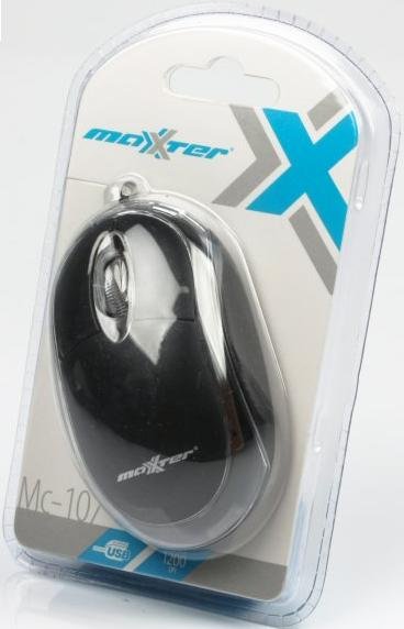 Мишка Maxxter Mc-107 чорна з прозорою вставкою 