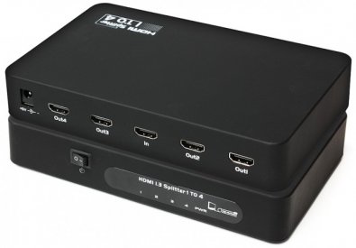 Сплітер Viewcon HDMI / 4xHDMI 3D Black (VE 401)