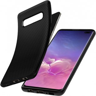 Чохол-накладка Spigen для Samsung Galaxy S10 Plus - Case Liquid Air Matte Black