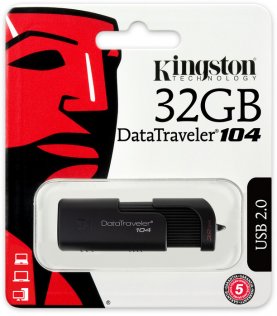 Флешка USB Kingston DataTraveler 104 32GB Black (DT104/32GB)