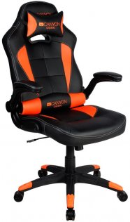 Крісло ігрове Canyon Vigil PU шкіра, Black/Orange