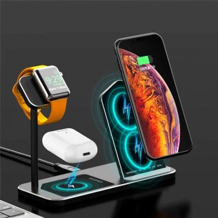Док-станція Bestand Wireless charge iPhone / Apple Watch / AirPods Black (Oude-G3n1)