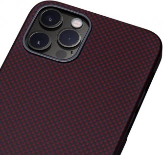  Чохол Pitaka for iPhone 12 Pro - MagEZ Case Plain Black/Red (KI1204P)
