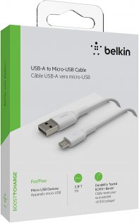 Кабель Belkin Boost Charge AM / Micro USB 1m White (CAB005BT1MWH)