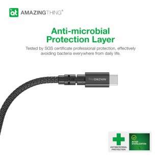 Кабель AMAZINGthing Antimicrobial Power Max Plus 3.2A AM / Type-C 3m Black (TCPR30MBK)