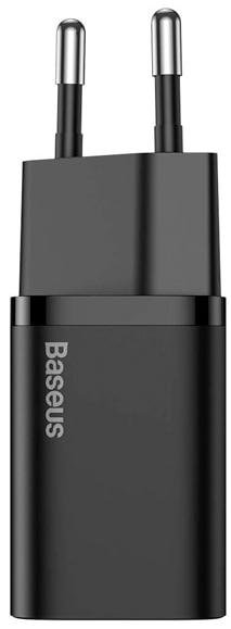  Зарядний пристрій Baseus Super Si Quick Charger 25W EU Mini Black with Type-C cable 1m Black (TZCCSUP-L01)