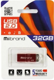 FLASH-USB:32Gb Mibrand Chameleon USB 2.0 Red