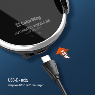 Кріплення для мобільного телефону ColorWay AutoSense Wireless Charger 2 10W Black (CW-CHAW035Q-BK)