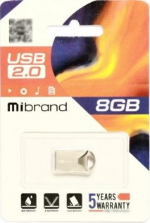 Флешка USB Mibrand Hawk 8GB Silver (MI2.0/HA8M1S)