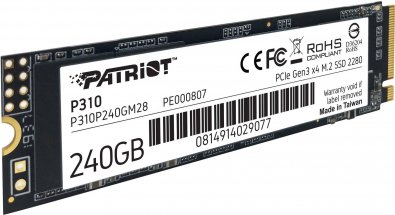 SSD-накопичувач Patriot P310 2280 PCIe Gen 3.0 x4 240GB (P310P240GM28)
