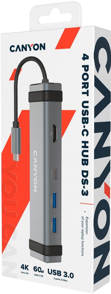 USB-хаб Canyon 4in1 DS-3 Gray (CNS-TDS03DG)