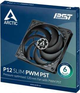 Вентилятор для корпуса Arctic P12 Slim PWM PST Black (ACFAN00187A)