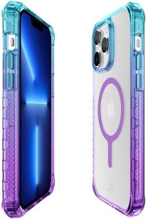 Чохол iTSkins for iPhone 14 Pro Max SUPREME R PRISM with MagSafe light blue and light purpl (AP4M-SUPMA-LBLP)