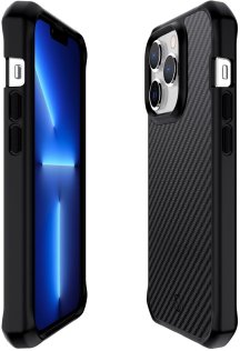 Чохол iTSkins for iPhone 14 Pro BALLISTIC R CARBON with MagSafe Black1 (AP4X-HMACA-BLK1)