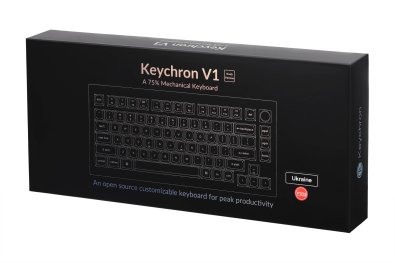 Клавіатура Keychron V1 84 Key QMK Gateron G PRO Brown Hot-Swap RGB Knob UKR/ENG/RUS USB/WL Carbon Black
