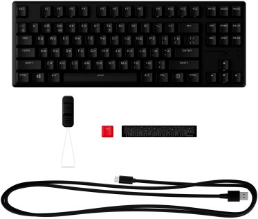 Клавіатура HyperX Alloy Origins Core PBT Red ENG/UKR USB Black (639N7AA)