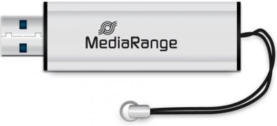 Флешка USB MediaRange With slide mechanism 16GB Black/Silver (MR915)