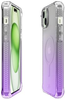 Чохол iTSkins for iPhone 15 HYBRID R Ombre with MagSafe Light purple (AP5N-HYOMB-LIPP)