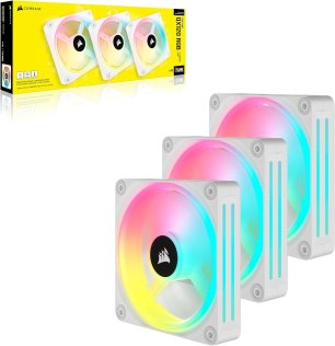 Кулер Corsair iCUE LINK QX120 RGB 120mm PWM PC Fans Starter Kit with iCUE LINK System Hub White (CO-9051006-WW)