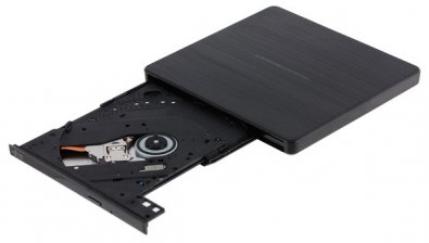 Дисковод LG GP60NB60 DVD-RW/+RW чорний (зовнішній) відкритий