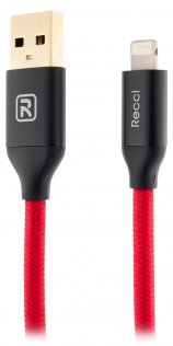 Кабель USB Recci RCL-N120 Velocity AM / Lightning 1.2м червоний