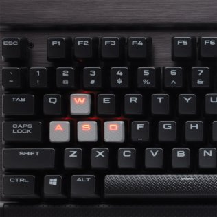 Клавіатура, Corsair Gaming K70 LUX, Cherry MX, механіка, USB Чорна Червона LED підсвітка ( Gaming )