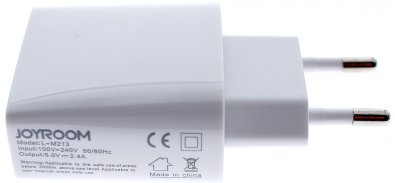  Зарядний пристрій JoyRoom L-M213 2xUSB 2.4A Lightning White (L-M213 EU White+Lightning)