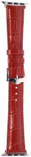 for Apple Watch 42mm - Crocodail Leather Loop Band Dark Red
