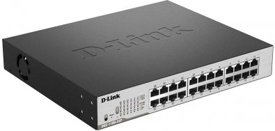 Switch, 24 ports, D-Link DGS-1100-24P,24x100/1000Mbps 1-12 w/PoE supp EasySmart
