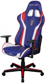 Крісло ігрове DXRacer Formula OH/FH00/NR PU шкіра, Al основа, Blue/White/Red