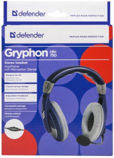 Гарнітура Defender Gryphon HN-750 Blue (63748)