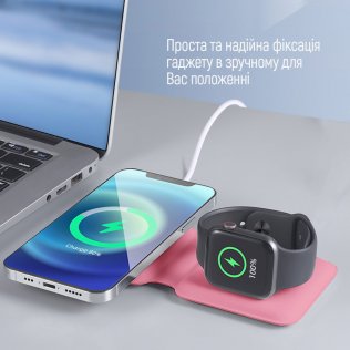 Зарядний пристрій ColorWay MagSafe Duo Charger 15W Pink (CW-CHW32Q-PK)
