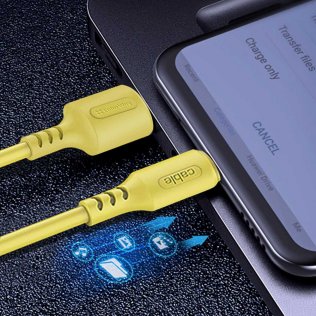 Кабель ColorWay Soft Silicone 2.4A AM / Micro USB 1m Yellow (CW-CBUM043-Y)