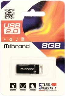 Флешка USB Mibrand Chameleon 8GB Black (MI2.0/CH8U6B)