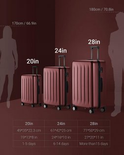 Дорожня сумка Xiaomi Ninetygo PC Luggage 24inch Wine Red (6972619238768)
