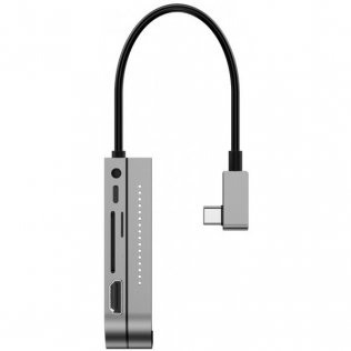 USB-хаб Baseus MBend Angle No.7 Multifunctional Dark Gray (CAHUB-WJ0G)