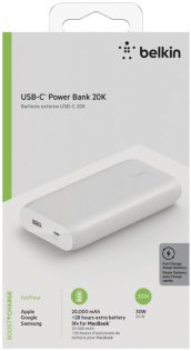 Батарея універсальна Belkin BoostUP Charger 20000mAh 30W White (BPB002BTWT)