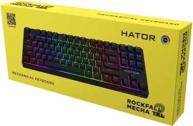 Клавіатура Hator Rockfall 2 Mecha TKL Aurum Orange USB Black (HTK-720)