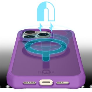 Чохол iTSkins for iPhone 15 Pro Max HYBRID R FROST with MagSafe Deep purple (AP5U-HMFRT-DEPP)