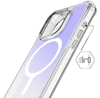  Чохол iTSkins for iPhone 15 Pro HYBRID R Iridescent with MagSafe violet (AP5X-HMAUM-BUPE)